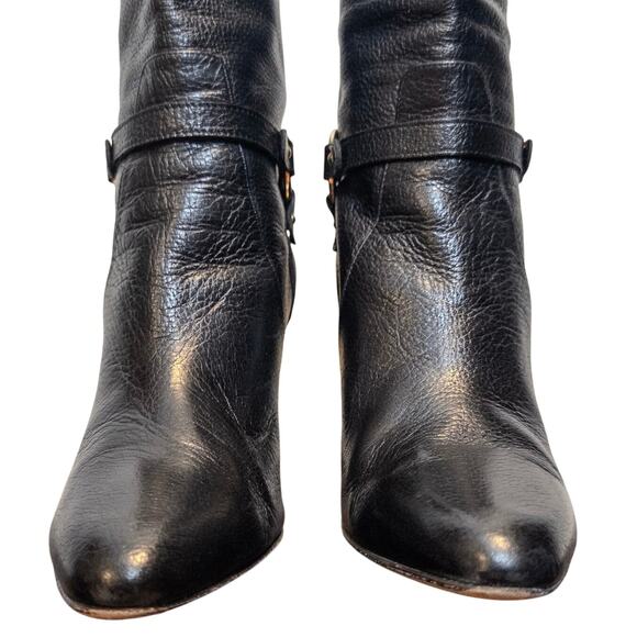 Jimmy Choo Black Leather Mid Calf Stiletto Booties EU 36.5 US 6.5 - Picture 5 of 10